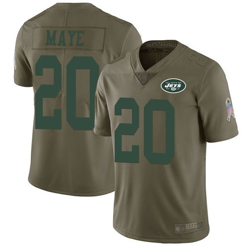 New York Jets Limited Olive Youth Marcus Maye Jersey NFL Football #20 2017 Salute to Service